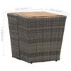 vidaXL Tea Table Gray and natural wood PE rattan, steel, solid acacia wood