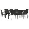 vidaXL Garden Dining Set Black table, cream white cushions