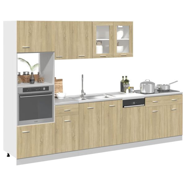 vidaXL Kitchen Cabinet Set Sonoma Oak Engineered Wood Large