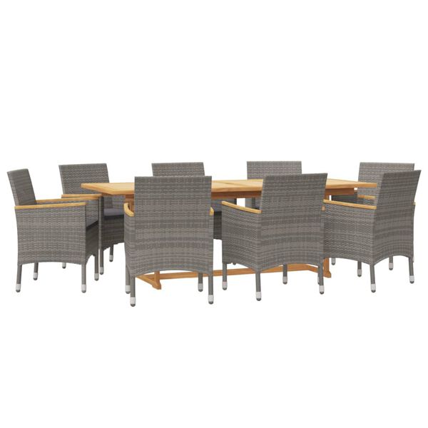 vidaXL Garden Dining Set Grey
