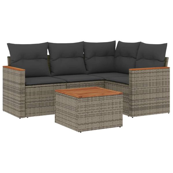 vidaXL Garden Sofa Set Grey
