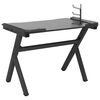 vidaXL LED Gaming Desk Black Engineered wood, Iron LED Gaming Desk