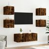 vidaXL TV Wall Unit Smoked Oak Engineered Wood