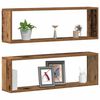 vidaXL Wall Shelf 2 pcs Old wood 80 x 15 x 26 cm Engineered wood