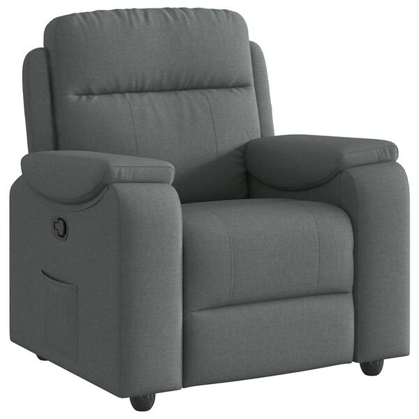vidaXL Recliner Chair Dark Gray 100% polyester, metal, plywood Large