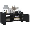 vidaXL TV Cabinet Black Engineered Wood Medium TV Cabinet Rectangular