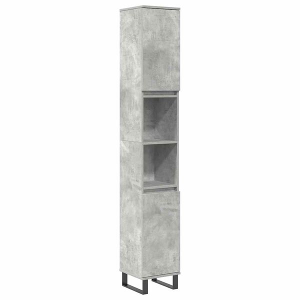 vidaXL Bathroom Furniture Set Concrete Grey Engineered Wood, Iron
