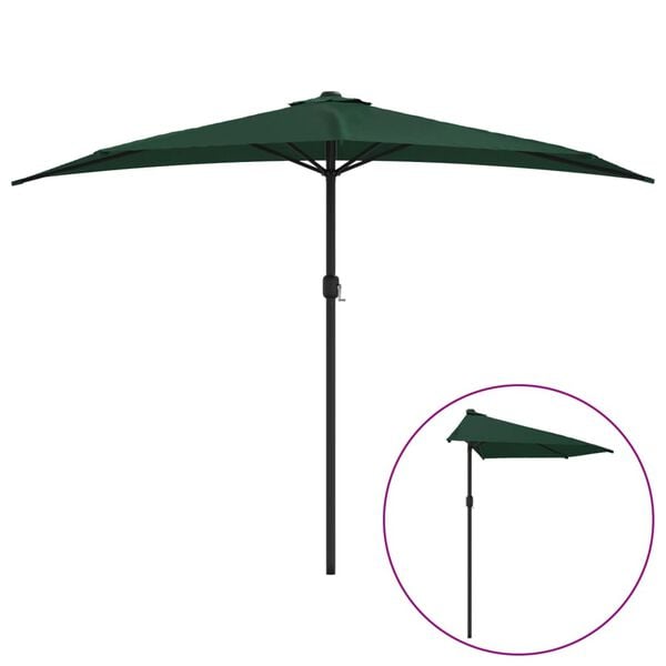 vidaXL Garden Parasol Green Polyester fabric and aluminium frame Large