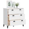 vidaXL Drawer Chest White Engineered wood, plastic 31.5 x 15.7 x 31.5 in