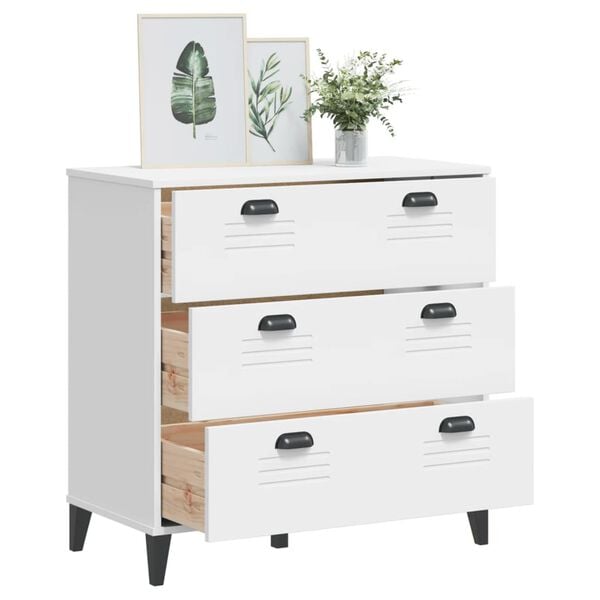 vidaXL Drawer Chest White Engineered wood, plastic 31.5 x 15.7 x 31.5 in