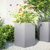 vidaXL Garden Planter Set of 2 Silver Galvanized steel Medium Durable