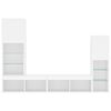 vidaXL TV Wall Unit White Engineered wood, Glass Large TV Wall Unit