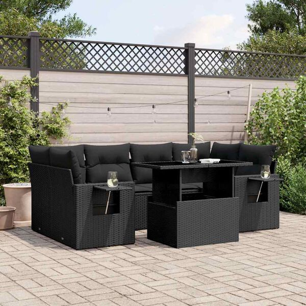 vidaXL Garden Sofa Set Black