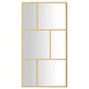 vidaXL Walk-in Shower Wall with Clear ESG Glass Gold 45.3"x76.8"