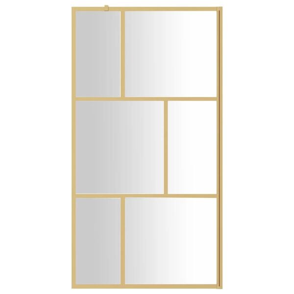 vidaXL Walk-in Shower Wall with Clear ESG Glass Gold 45.3"x76.8"