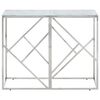 vidaXL Console Table Silver, White Stainless Steel, Tempered Glass Medium