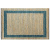 vidaXL Area Rug Blue, Natural Jute and Cotton 63 x 90.6 in Durable