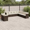 vidaXL Garden Sofa Set Brown, Cream White