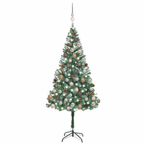 vidaXL Artificial Pre-lit Christmas Tree with Ball Set Pinecones 70.9"