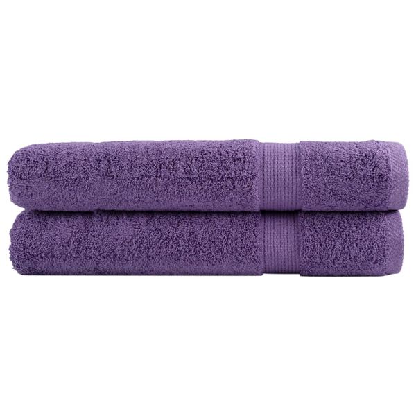 vidaXL Towel Set of 2 Purple 100% Cotton 39.4 x 78.7 in Towel