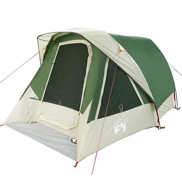 vidaXL Camping Tent Cabin 4-Person Green Waterproof