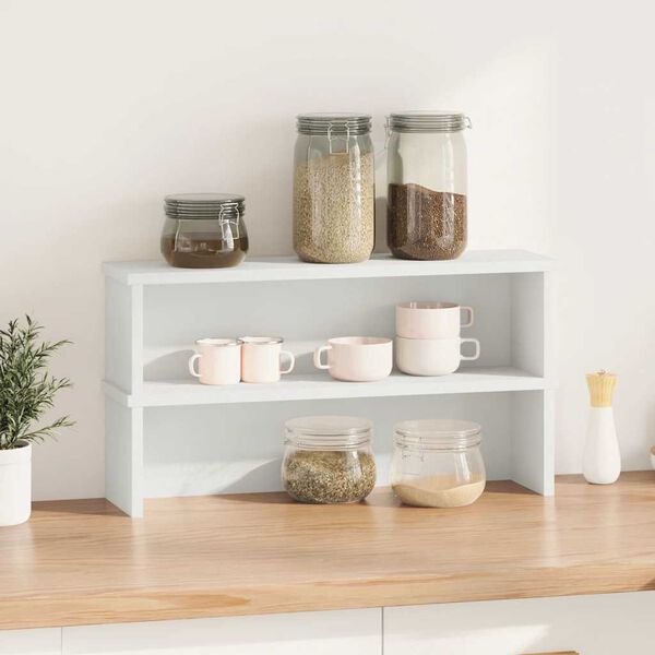 vidaXL Kitchen Racks Stackable 2 pcs White 19.7x5.9x6.3"