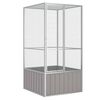 vidaXL Bird Cage Grey Galvanized Steel Large Bird Cage Rectangular