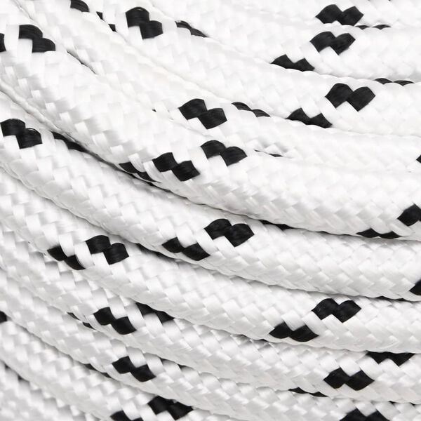 vidaXL Braided Boat Rope White 0.55 "x82.0 ' Polyester