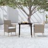 vidaXL Garden Dining Set Beige and Black