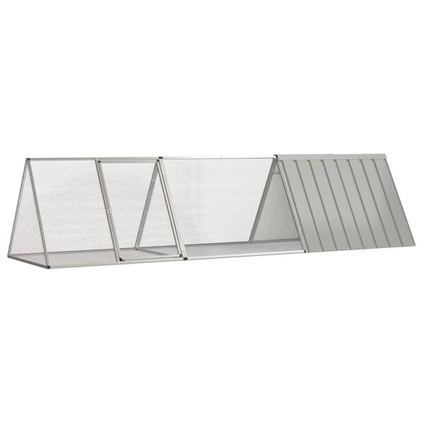 vidaXL Rabbit Cage Grey Galvanized steel 119.1 x 31.7 x 28.0 in