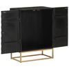 vidaXL Sideboard Black Solid Mango Wood and Iron Medium Sideboard