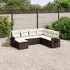 vidaXL Garden Sofa Set Brown Poly Rattan, Steel Large Modular