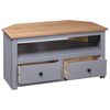 vidaXL Corner TV Cabinet Grey and natural wood color Solid pine wood