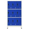 vidaXL Locker Cabinet Gray and Blue Steel Large Locker Cabinet