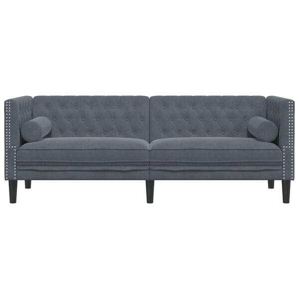vidaXL Chesterfield Sofa Dark Grey
