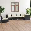 vidaXL Garden Lounge Set Black PE rattan, powder-coated steel, plastic