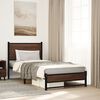 vidaXL Bed Frame Brown oak Steel, Engineered wood Small Single Bed Frame
