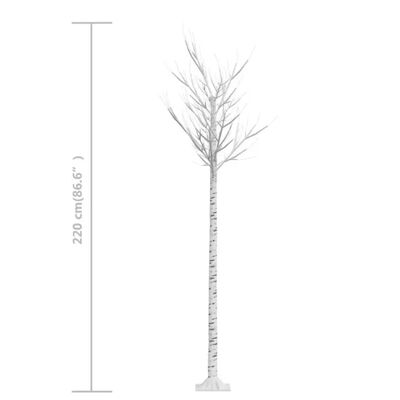 vidaXL Christmas Tree 220 LEDs 7 ft Cold White Willow Indoor Outdoor