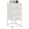 vidaXL Bedside Cabinet Set of 2 White Steel Medium Bedside Cabinet