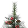vidaXL Artificial Hinged Christmas Tree Green and White PVC and Metal