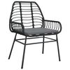 vidaXL Garden Dining Set 5 pcs Black poly rattan