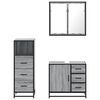 vidaXL Bathroom Furniture Set Gray Sonoma Engineered wood, metal, glass