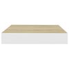 vidaXL Wall Shelf Set of 4 Oak and white Honeycomb MDF, metal
