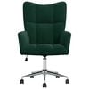 vidaXL Relaxing Chair Dark Green Velvet (100% Polyester), Steel, Foam