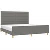 vidaXL Bed Frame without Mattress Dark Gray 59.8"x79.9" Queen Fabric
