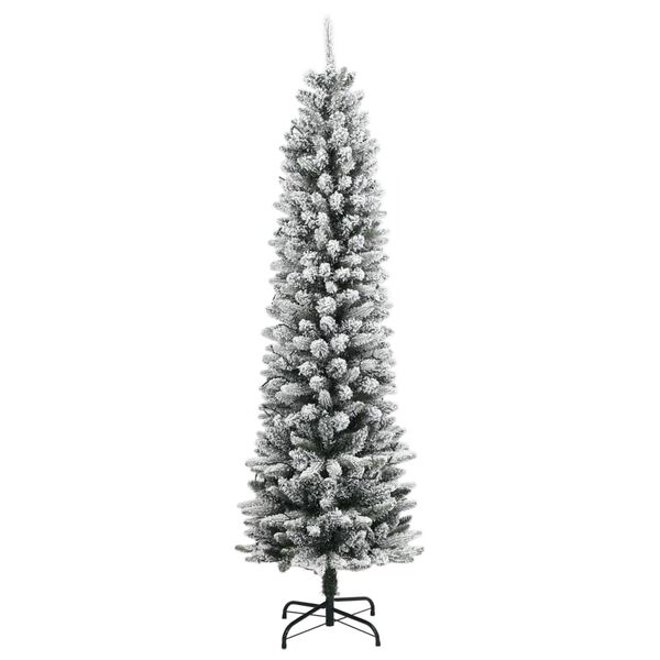 vidaXL Christmas Tree Green and white PVC, PE, Steel 82.7 in tall