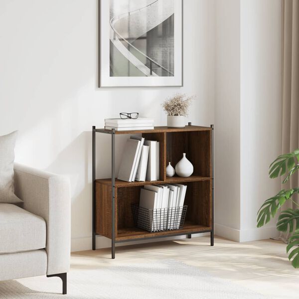 vidaXL Bookcase Brown oak Engineered wood Compact Bookcase Rectangular