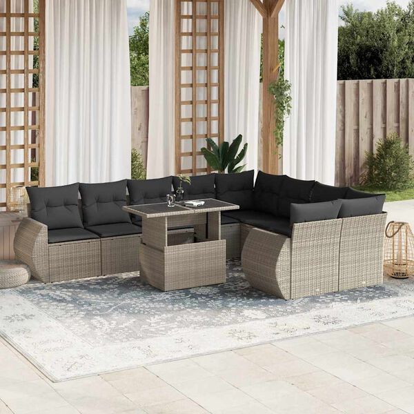 vidaXL Garden Sofa Set Light Grey, Anthracite