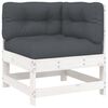 vidaXL Garden Lounge Set White and Anthracite Solid Pine Wood Large