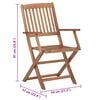 vidaXL Outdoor Chair Set of 8 Brown Solid Acacia wood Standard